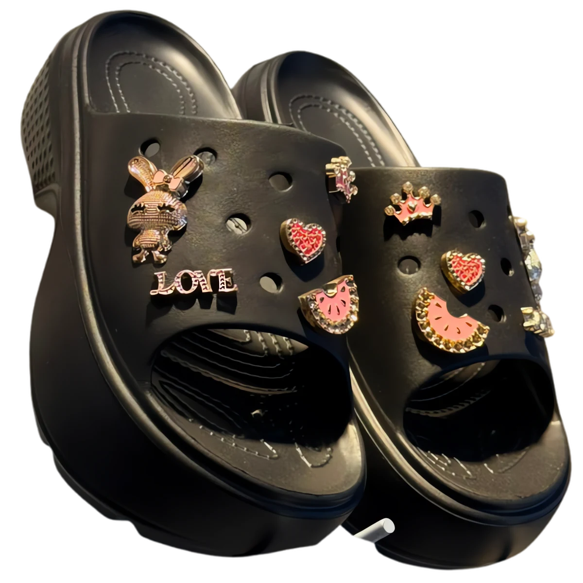 Slide Plataforma na cor Preto Love