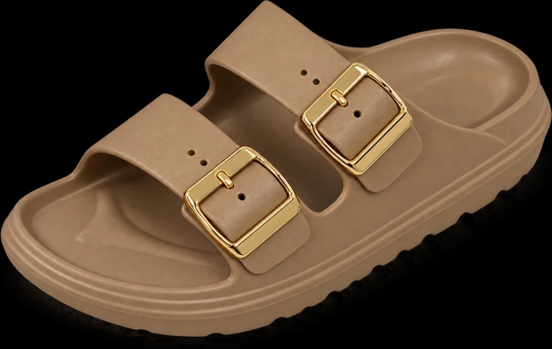 Chinelo Plataforma EVA Feminino na cor Khaki
